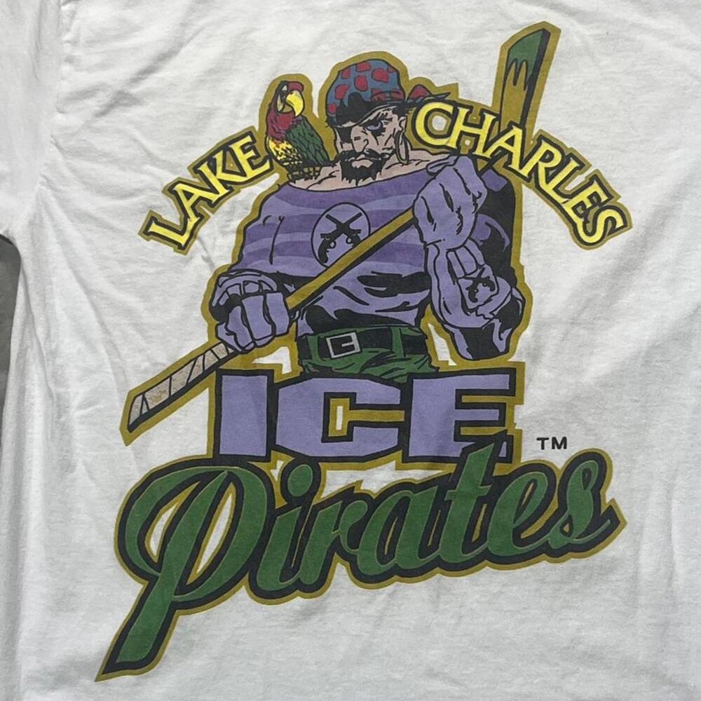 Lake Charles Ice Pirates Hockey Team Preowned Large T-shirt